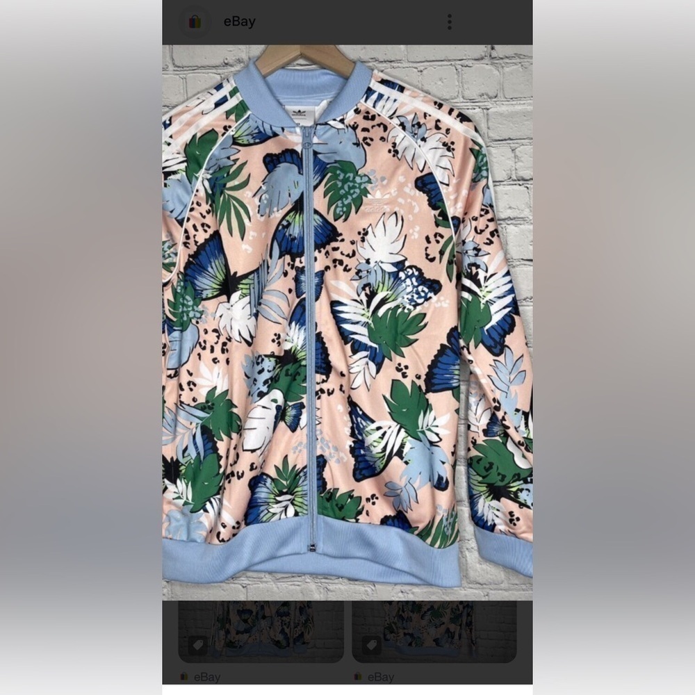 Adidas girls floral track jacket size medium - Picture 2 of 6